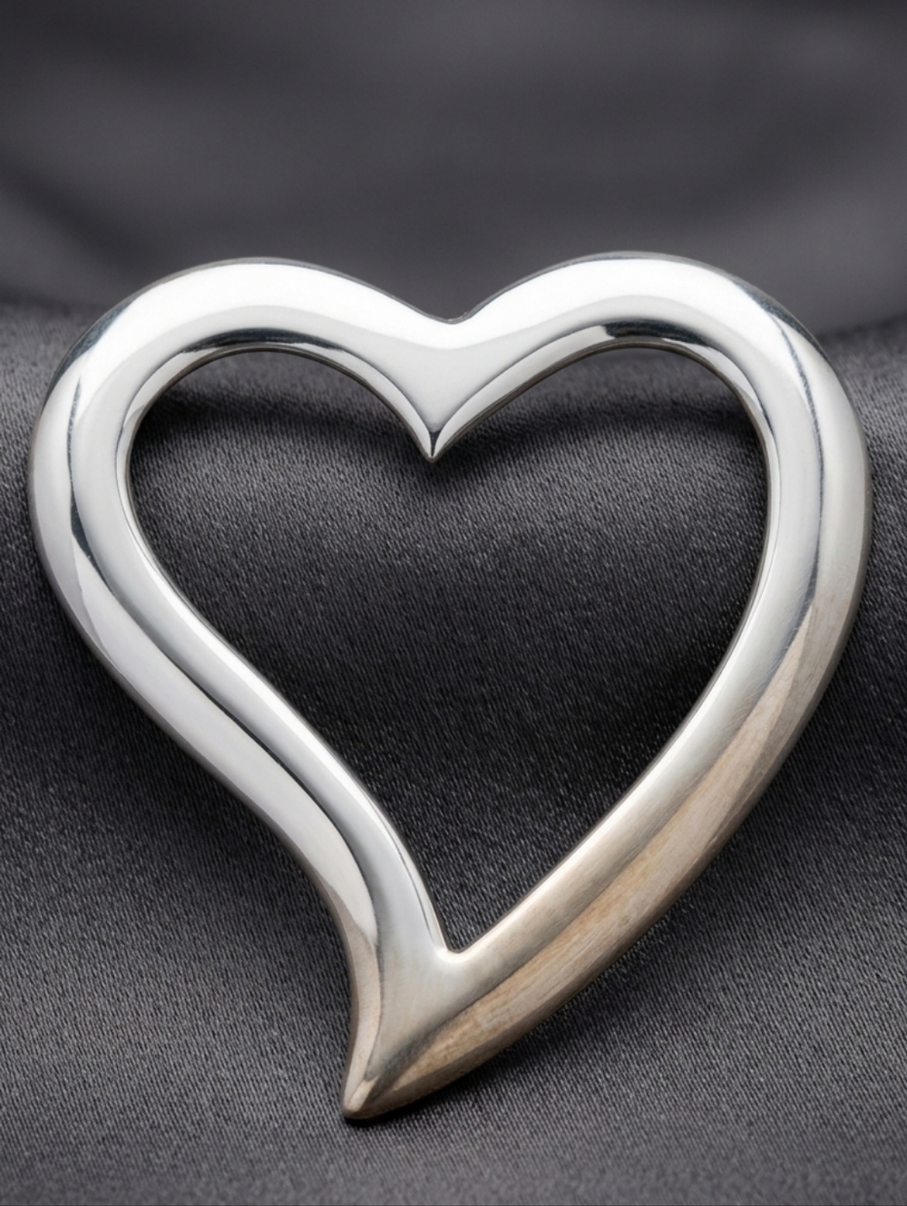 Leonore Doskow Sterling Silver Open Heart Brooch